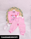 ست بلوز و شلوار دخترانه روباه دورس پنبه صورتی