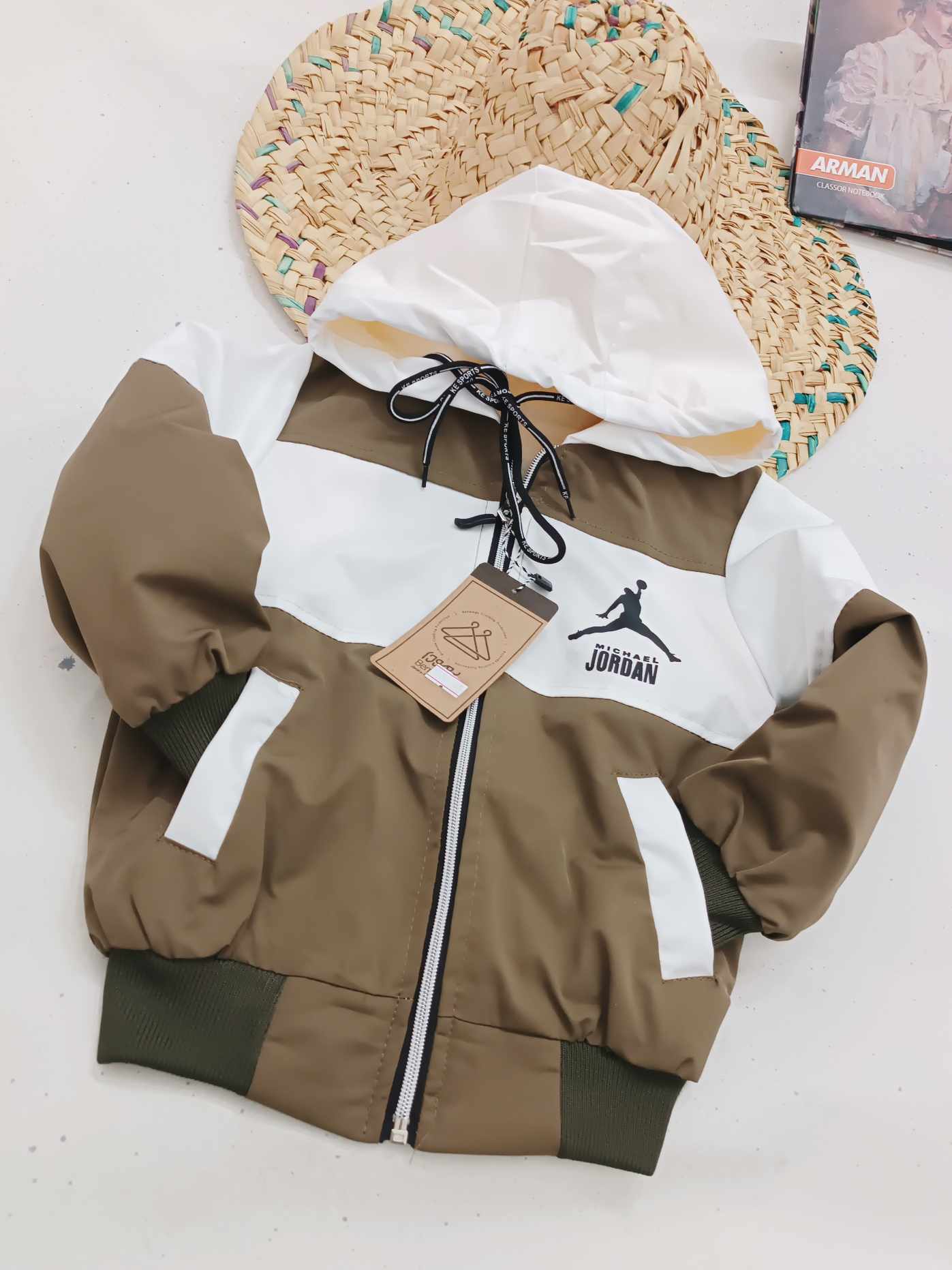 سویشرت گرم بالا مموری ضد آب داخل پشمی قهوه ای زیتونی